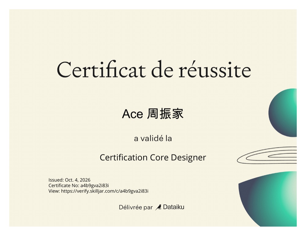 Dataiku Core Designer 認證